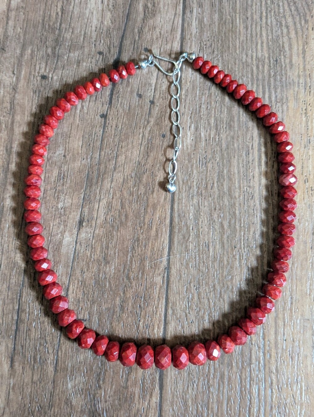 Cinnamon Red Faceted Coral Beaded Gemstone Women's Necklace Jay King Autumn